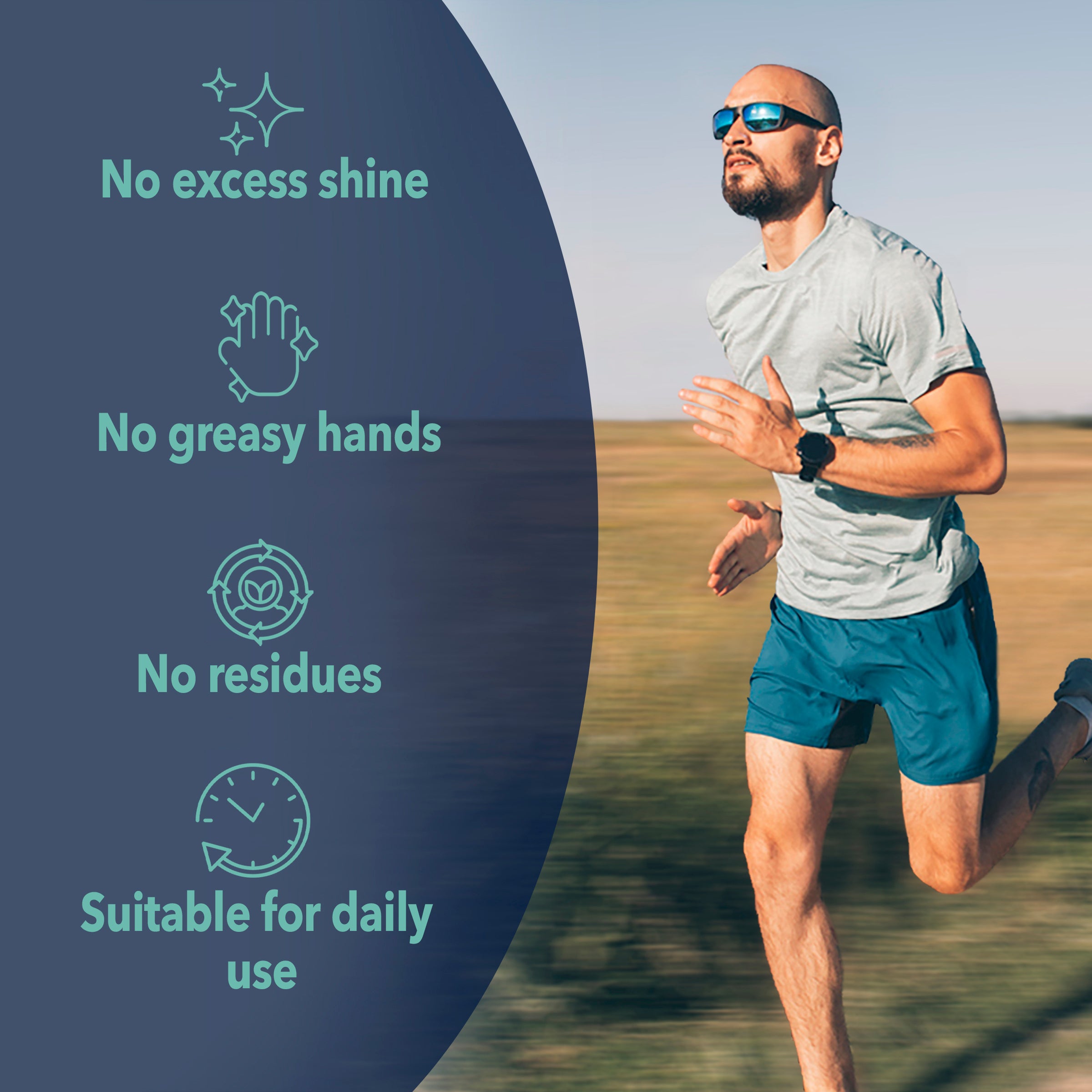 Bald care spf50 benefits running guy